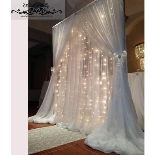 1 PC Free Shipping 2 Layers Terylene Backdrop Clear Outdoor Wedding Backdrop for Wedding Party Decoration