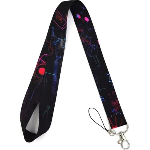 12Pcs Chemistry Equations Mobile Phone Straps Keychain Lanyard For Keys USB ID Badge Holder Keycord Necklace Ribbon Accessories