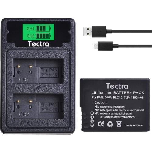 1pcs DMW-BLC12 BLC12E BLC12PP DMW BLC12 Battery+Dual Charger for Panasonic Lumix FZ1000,FZ200,FZ300,G5,G6,G7,GH2,DMC-GX8 Bateria