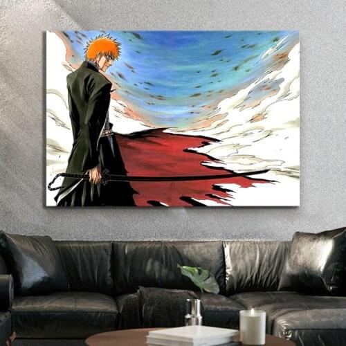 Kurosaki Ichigo Bleach Anime Poster HD Digital Art Wall Painting Cartoon Picture Oil Painting Customized Canvas Painting
