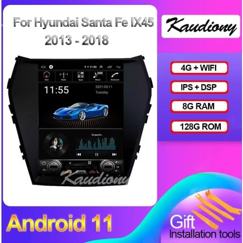 Kaudiony 10.4" Android 10.0 For Hyundai IX45 Santa Fe Car Radio Dvd Multimedia Player Auto GPS Navigation Stereo 4G BT 2013-2018