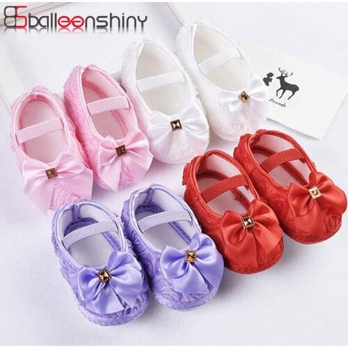 Balleenshiny 2020 New Fashion Baby Girl Summer Shoes Big Bow Princess First Walker Newborn Kids Floor non-slip socks
