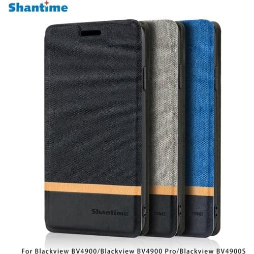 Canvas PU Leather Phone Bag Case For Blackview BV4900 Flip Case For Blackview BV4900 Pro Business Case Soft Silicone Back Cover