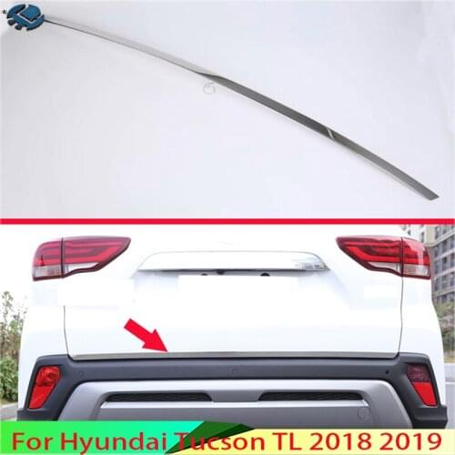 For Hyundai ix35 2018 2019 Stainless Steel Tail Gate Door Cover Trim Rear Trunk Molding Bezel Styling Sticker Garnish
