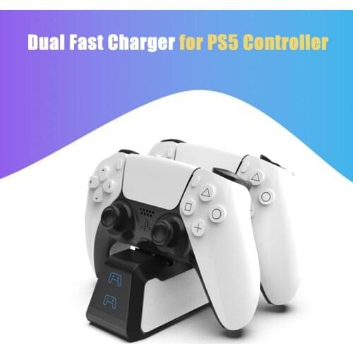 Dual Fast Charger For PS5 Wireless Controller USB 3.1 Type-C Charging Cradle Dock Station for Sony PlayStation5 Joystick Console