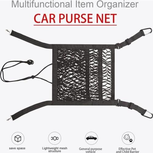 Car Interior Trunk Seat Back Elastic Mesh Net Car Styling Storage Bag Pocket Cage Grid Pocket Holder Car Accessories Trunk