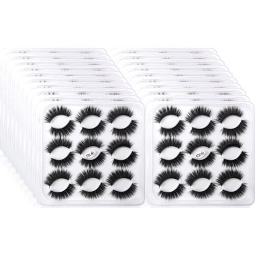 Wholesale Mink Eyelashes 5/10/15/20 boxes 9 pairs Natural Long False Eyelashes Thick 5d Fake Lashes Bulk Volume faux cils