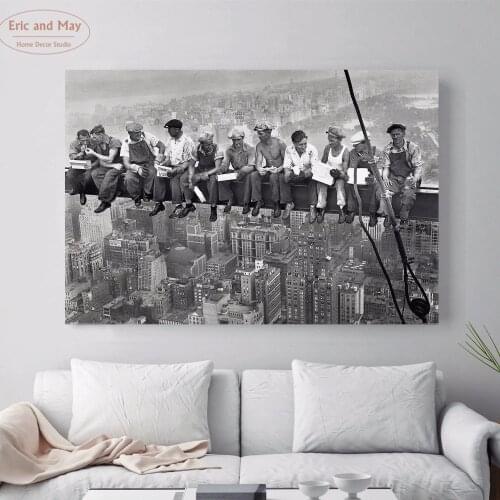 Men At Lunch New York Canvas Art Print Painting Poster Wall Picture For Living Room Home Decorative Bedroom Decor No Frame