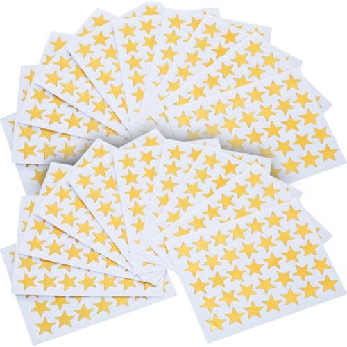 10pcs/lot Lovely Star Sticker Teacher Label Reward For Children Kid Students Gift Gold Bronze Stationery