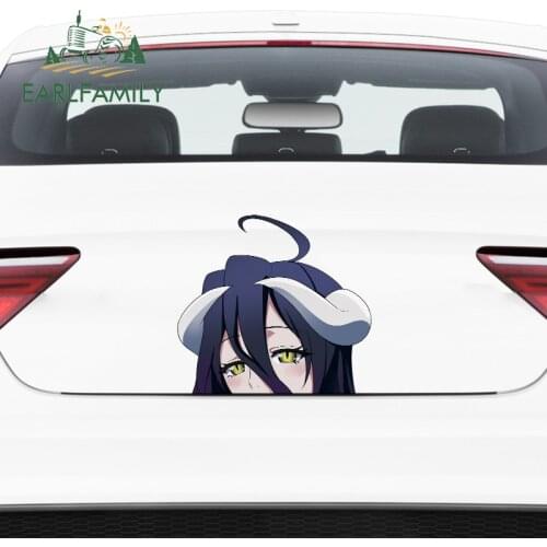 EARLFAMILY 26cm x 24.6cm for Albedo Overlord Car Decals Fashion Occlusion Scratch Personality Sticker Anime Suitable for GTR EVO