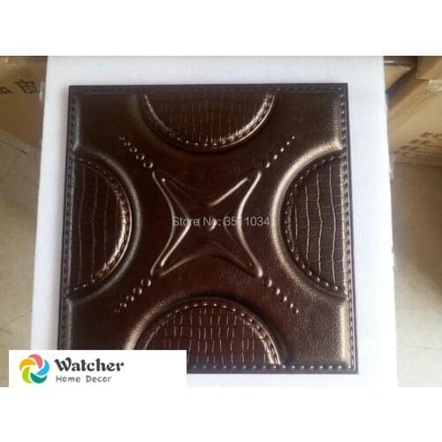 1box 10pcs 40x40cm Art3d Decorative Faux Leather wall panel 3D Wall Panel Tile Leather wall stickers home decor living room