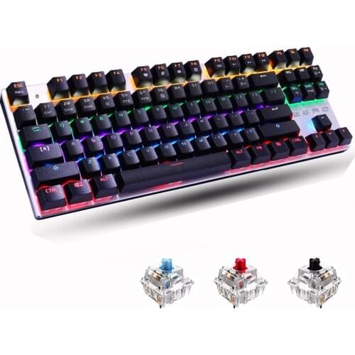 New Metoo Edition Mechanical Keyboard 87 Keys Blue Switch Gaming Keyboards For Tablet Desktop Russian Sticker