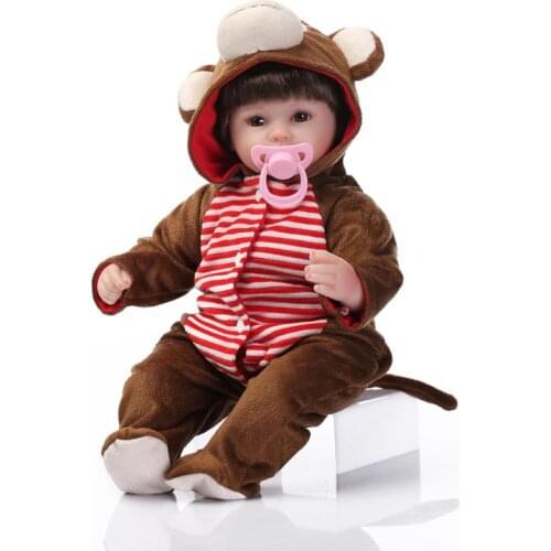 New 42CM baby reborn dolls girls toys with cartoon clothes bonecas reborn de silicone kids birthday gift