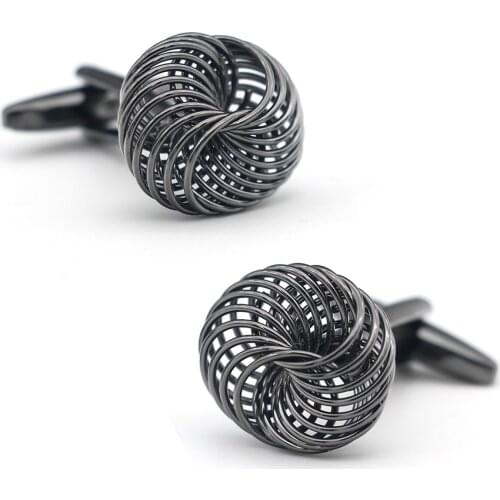 New Arrival Birds Nest Cuff Links Gunblack Color Knot Design Quality Brass Material Mens Cufflinks Free Shipping