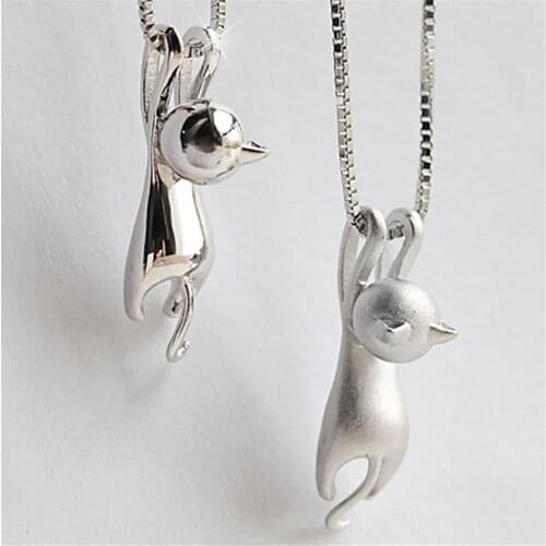 New Tiny Cute Cat Pendants Odd Fancy Jewelry Charm Pendant Necklace Fashion Lovely Silver Plated Necklace