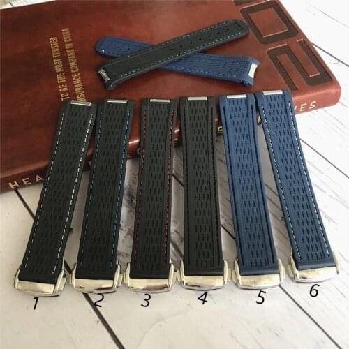20mm Rubber Strap Mens For Omega Seamaster AT150 To Zhen Observatory 8900 Blue Gold Needle Captain Silicone Rubber Watch Strap