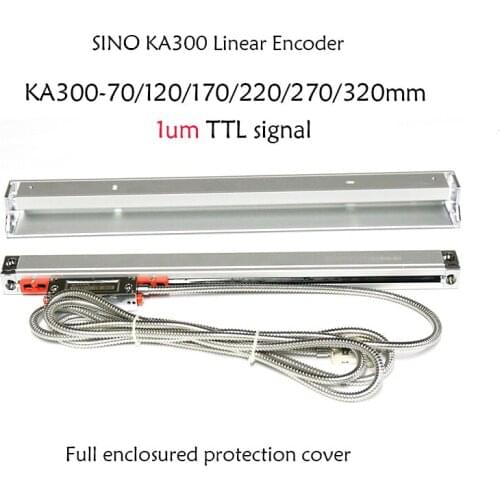 KA300-70 120 170 220 270 320mm 1um TTL 5V Linear Encoder with Enclosure Cover Optical Ruler For Milling Lathe Grinder Boring