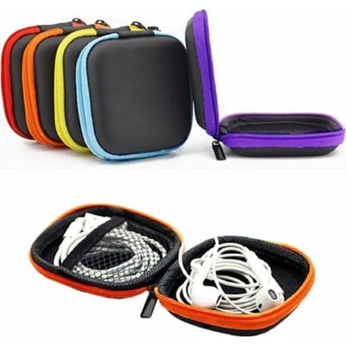 Portable Mini PU Leather Bluetooth Earphone Case For Earphone Headphone Earbuds Cards Storage Bag Pouch Hard Case Box