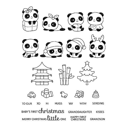Christmas panda Transparent Clear Silicone Stamp/Seal for DIY scrapbooking/photo album Decorative clear stamp A3163