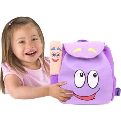 100pcs Dora Explorer Backpack Rescue Bag with Map,Pre-Kindergarten Toys Purple