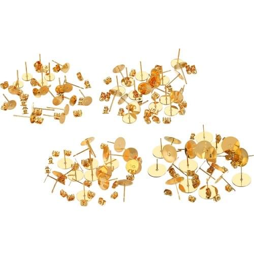 20/set 6/8/10/12mm Stainless Steel Earring Posts Pin Studs and Butterfly Backs Jewelry Making Crafts for Woman