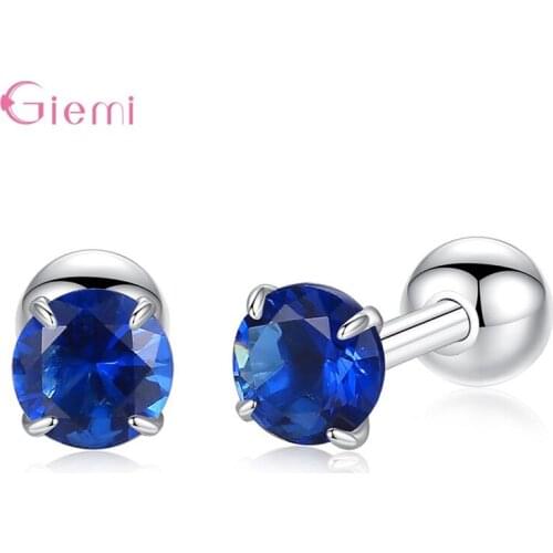 Luxury AAA CZ Stud Earrings for Women Romantic Elegant Female Daily Earrings 100% Solid 925 Sterling Silver Jewelry Dropshipping