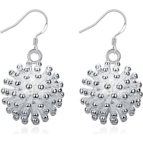BABYLLNT 925 Silver Firework Coral Drop Earrings For Woman Wedding Engagement Fashion Party Charm Jewelry Gift