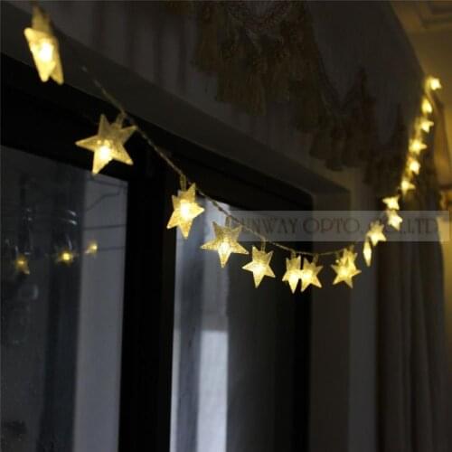 3.3m 20LED Battery Five-pointed Star Operated Fairy String Lights for Outdoor Indoor Wedding Garden Home Party Christmas Decor