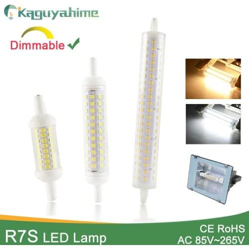 Kaguyahime R7S J78 J118 J135 AC 220V Led Bulb Dimmable Glass Tube 78mm 118mm 135mm Replace Halogen Lamp Floodlight Spot Light