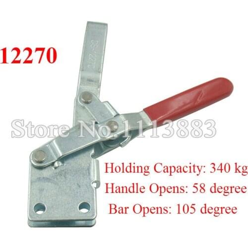 2PCS Holding Capacity 340KG 750LBS Vertical Toggle Clamp 12270 U Bar Straight Base Straight Handle