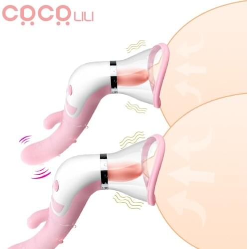 Sucking Vibrator Blowjob Tongue Vibrating Nipple Sucking Rabbit Dildo Sex Toys for Women Oral Licking Clitoris Vagina Stimulator