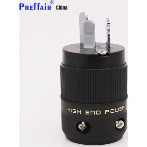 High Quality Rhodium Plated AU Mains Power Plug Male Copper Connector Cable Cord 3 Pin HiFi