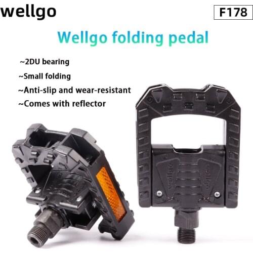 Wellgo F178 F265 Sealed Bearing Aluminum Alloy/PP Folding Pedals Are Suitable For MTB Folding Bikes And Other Bicycle Parts