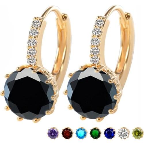 MISANANRYNE 19 Colors Gold CZ Zircon Drop Earring For Women Fashion High Quality Wedding Earrings Jewelry