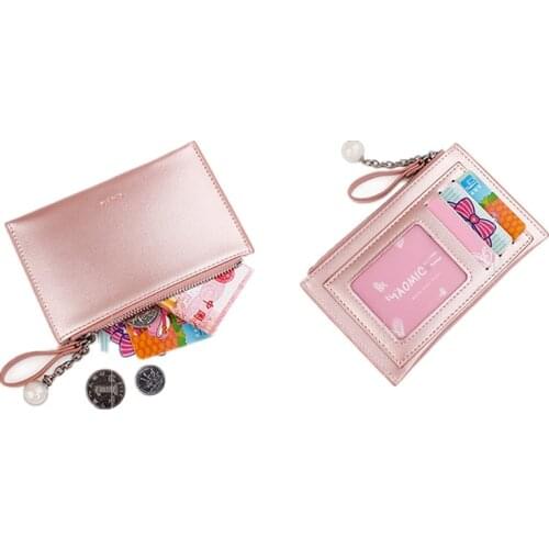 Pu Leather Ladys Wallet Pearlescent Laser Lifting Creative Mini Coin Purse Card Case Fashion Womens Bling Purse with Pendant