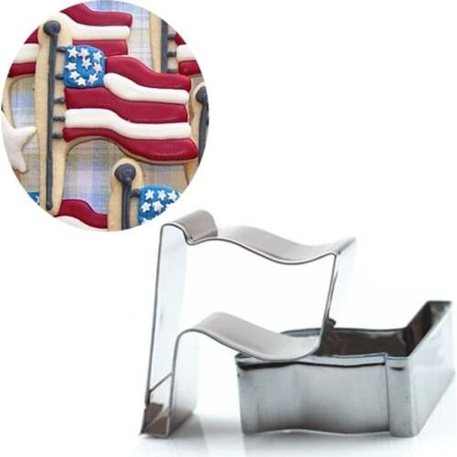 1pcs patisserie reposteria Flag Stainless Steel Cookie Cutter Sugarcraft Fondant Cake Decor Tool Biscuit Paste Pastry Shop Mould