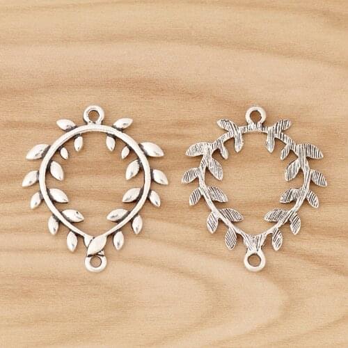 20 Pieces Tibetan Silver Tree Branch Connector Charms Pendants for Jewellery Making Findings 35x30mm