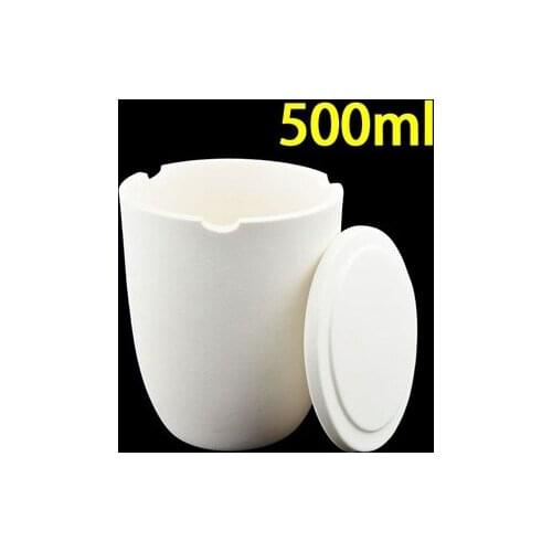 99% alumina arc corundum crucible with window 500ml high temperature resistant scientific research can be customized