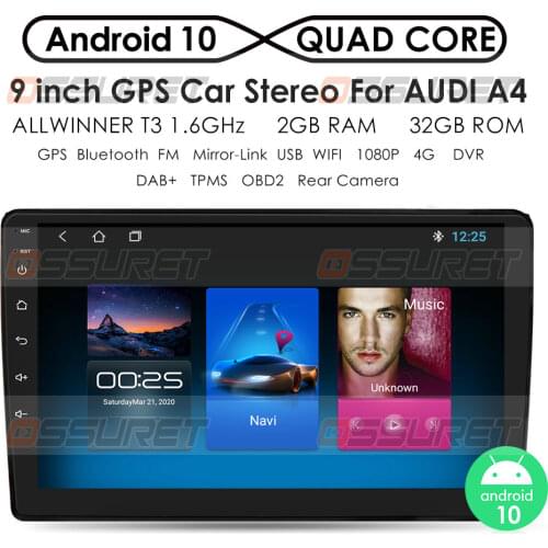4G LTE 2 Din Android 10.0 4G+64G Car Radio Multimedia Player For Audi A4 B6 2000-2009 GPS Navigation no 2din dvd Carplay SWC RDS