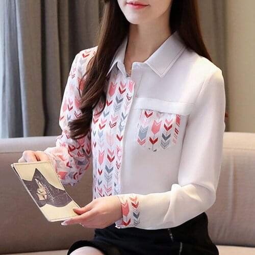 Blusas Mujer De Moda 2020 Ladies Tops Chiffon Button Print Square Collar Korean Womens Clothing Women Shirts Vintage Tops 0667