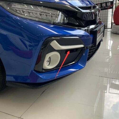 For Honda Civic 2020 2021 5Door ABS Chrome Auto Head Front Fog Light Lamp Cover Trim Foglight Eyebrow Strips Frame Car Styling