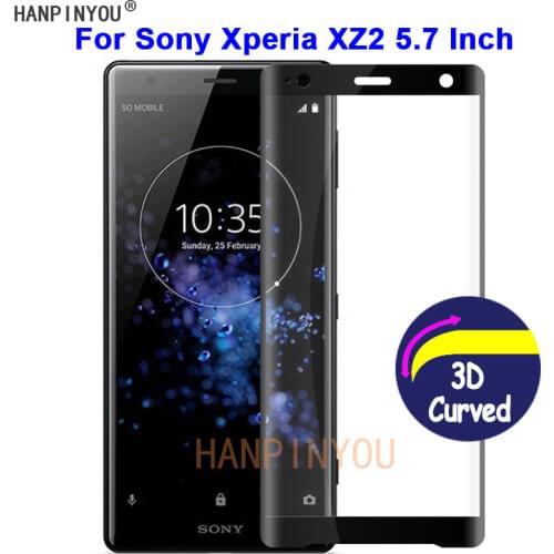 For Sony Xperia XZ2 H8216 H8266 H8276 9H Hardness 3D Full Cover Slim Toughened Curved Tempered Glass Film Screen Protector Guard