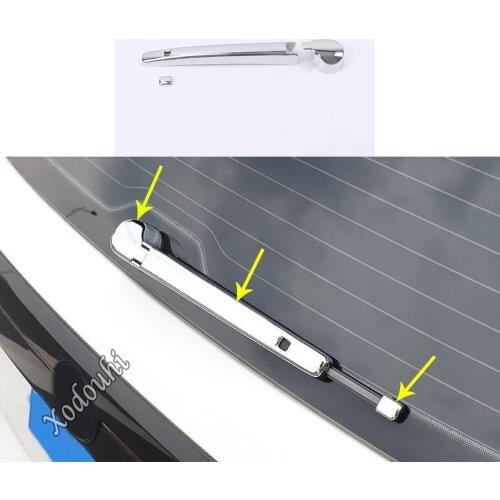 For Volkswagen VW T-cross Tcross 2018 2019 2020 Car Trim ABS Chrome Stick Rear Glass Wiper Nozzle Cover Tail Window Frame Parts