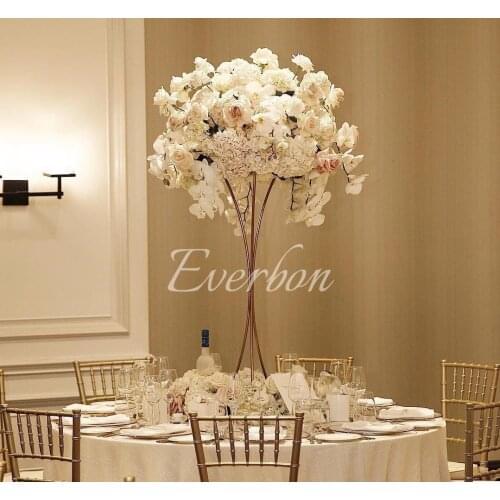 Elegant wedding decoration flower vase table centerpiece vases tall flower stand gold iron vase artificial flower arrangement