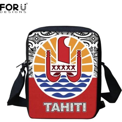 FORUDESIGNS Tahiti Polynesian Tribal Print Boys Girls Mini Shoulder Bags Travel Crossbody Bags Brand Design Women Messenger Bags