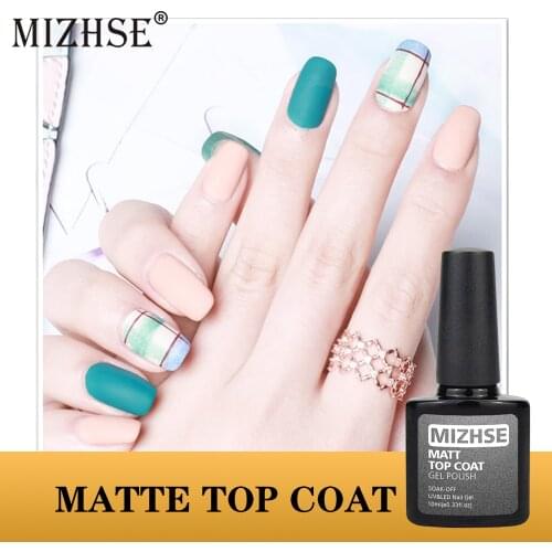 MIZHSE Matte Top Coat Lucky Color Semi Permanent Gel Lacquer Semi Permanent Vernis Cop Coat UV LED Gel Varnish Matt Top