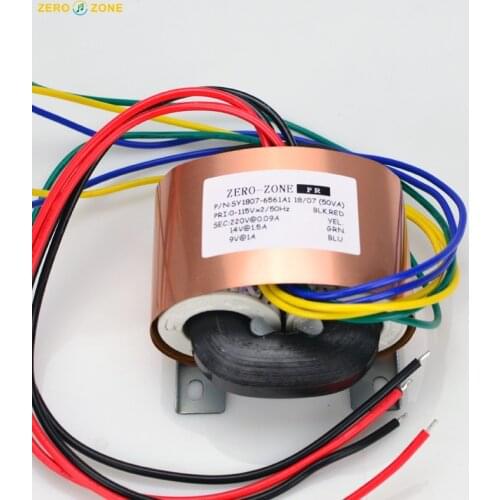 ZEROZONE 50VA HIFI copper R-core transformer Output 220V + 14V + 9V for PRT08A
