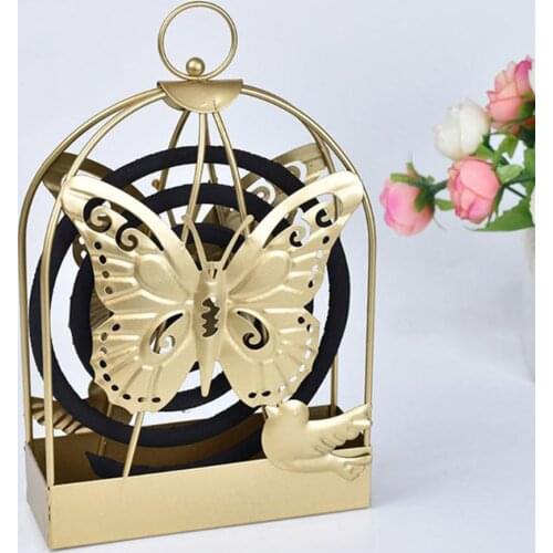 Nordic Style Metal Mosquito Coil Holder Butterfly Leaf Storage Rack Home Decor