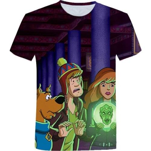 Fashion Cartoon Scooby Doo T-shirt 3D Print mens Short sleeve high quality summer tshirt Funny anime T shirt Streetwear shirt