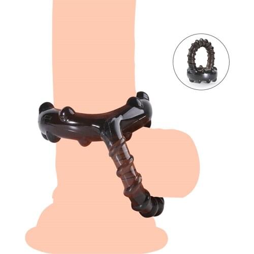 Male Penis Sleeve Ring Reusable Condom Delay Ejaculation Penis Enlargement Condom Masturbator Sex toy for Men Cock Extender Ring